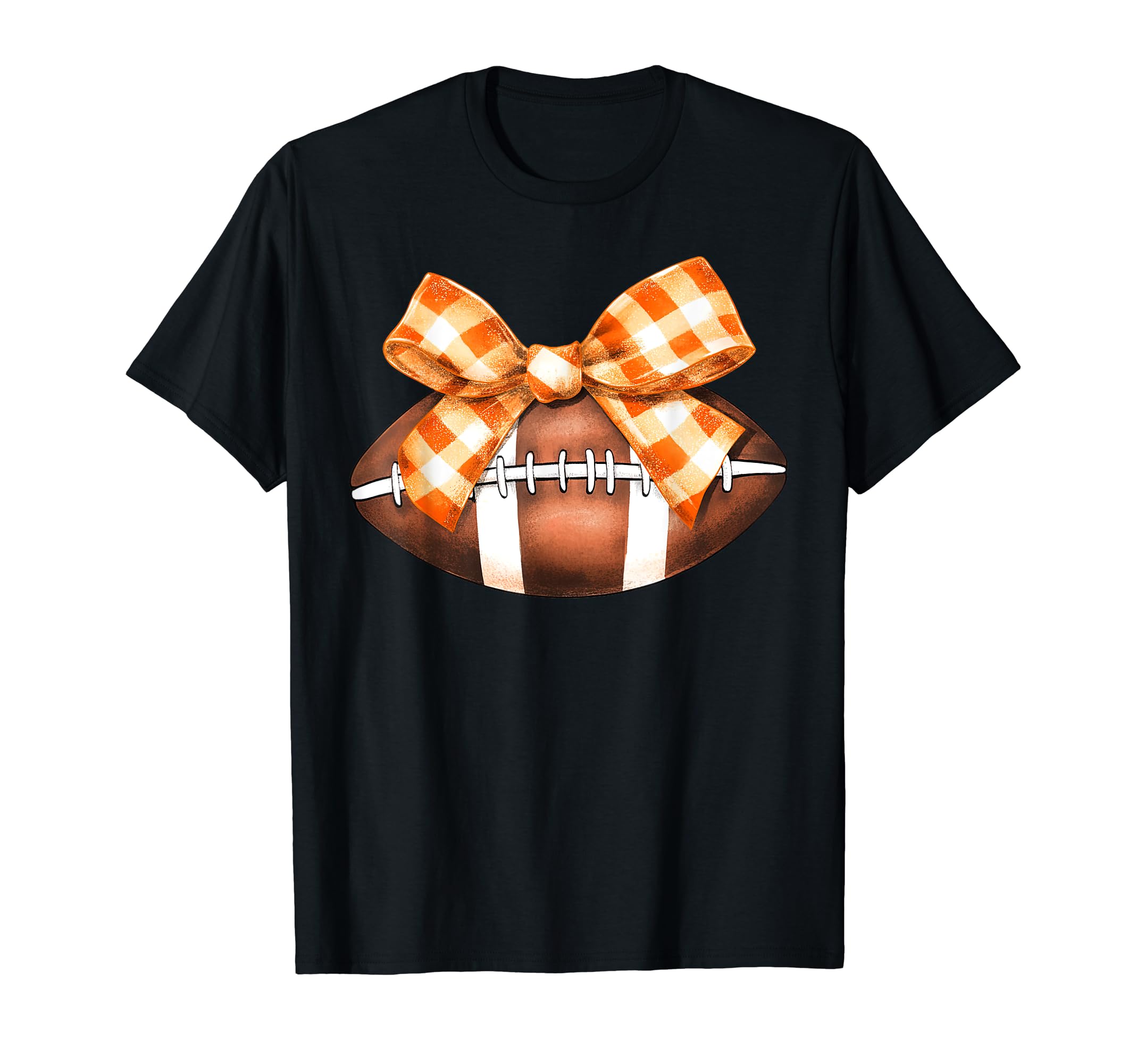 Football Autumn Fall Orange Checkered T-Shirt - Graphic Print Unisex - T-Shirt, Sweatshirt, Hoodie