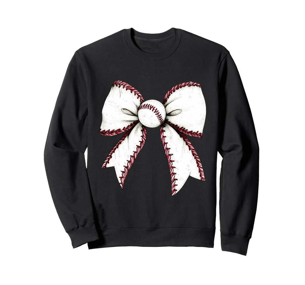 Baseball Coquette Bow Baseball Mom Sweatshirt - Graphic Print Men Women - T-Shirt, Sweatshirt, Hoodie