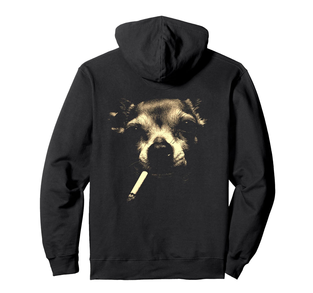 Chihuahua Smoking Cigarette Grunge Hoodie - Custom Art Print Men Women - T-Shirt, Sweatshirt, Hoodie