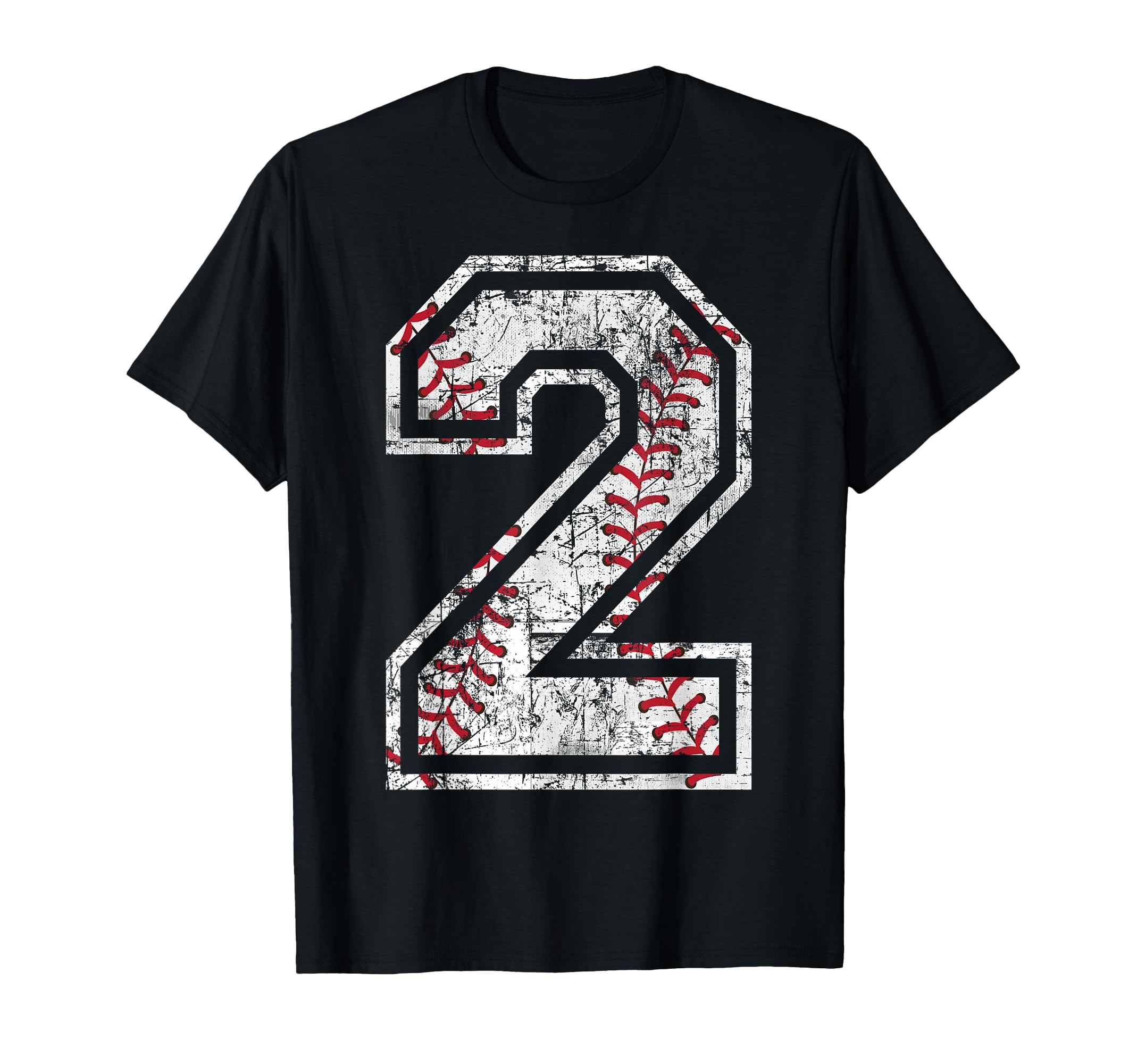 Baseball Jersey Number 2 Distressed T-Shirt - Aesthetic Graphic Men Women - T-Shirt, Sweatshirt, Hoodie