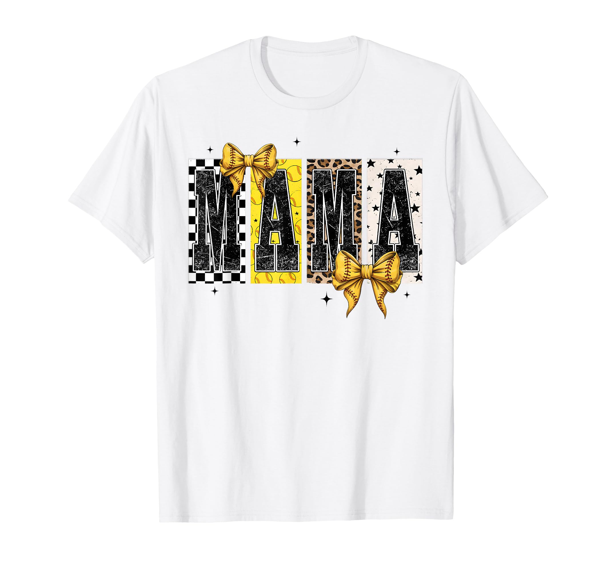 Softball Mama Leopard Coquette Bow Game T-Shirt - Unique Graphic Unisex - T-Shirt, Sweatshirt, Hoodie