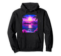 Hawaii Vaporwave Sunset Synthwave Hoodie - Casual Everyday Wear Men Women - T-Shirt, Sweatshirt, Hoodie
