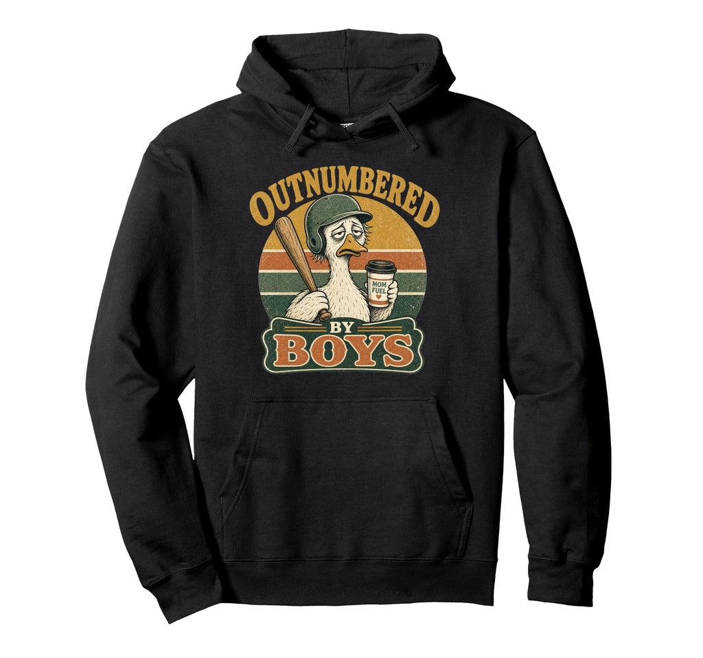Outnumbered Goose Funny Baseball Hoodie - Graphic Print Men Women - T-Shirt, Sweatshirt, Hoodie