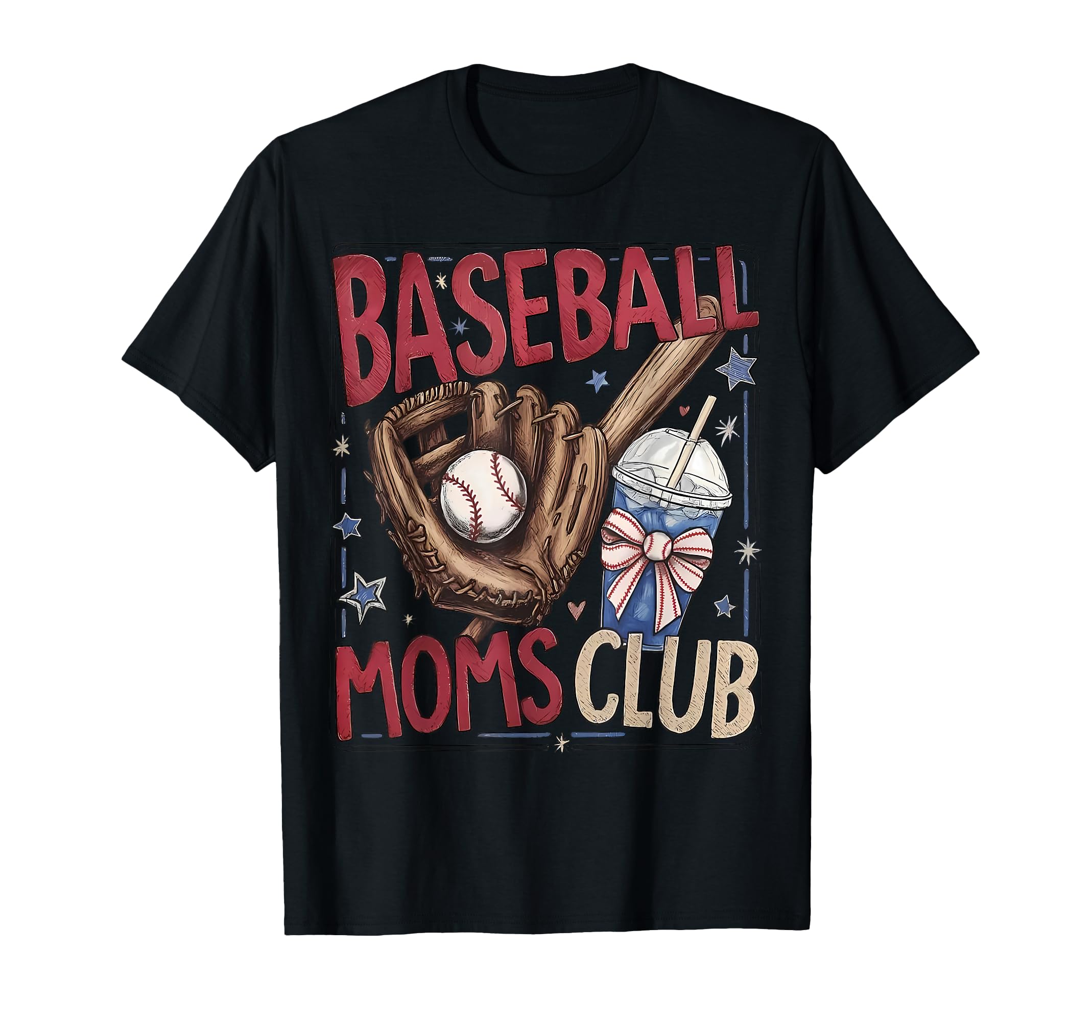 Iced Coffee Baseball Moms Club Game Day T-Shirt - Unique Graphic Unisex - T-Shirt, Sweatshirt, Hoodie