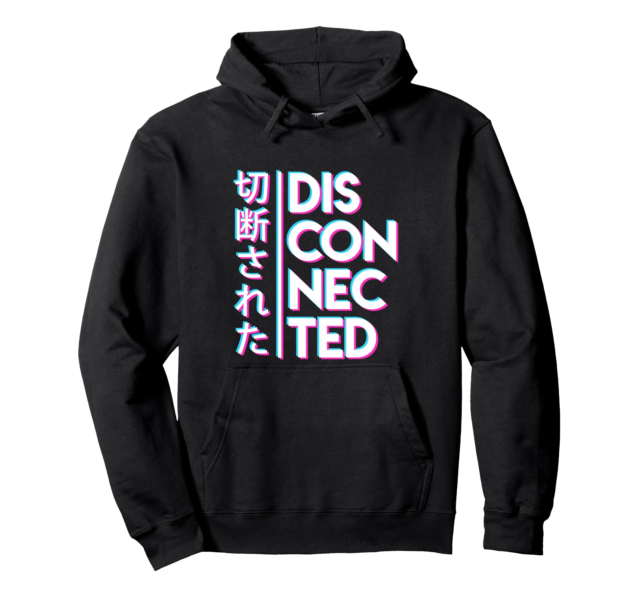 Disconnected Vaporwave 80S Japanese Hoodie - Fun Novelty Design Men Women - T-Shirt, Sweatshirt, Hoodie