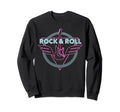 Rock Roll Neon Guitar Wings Sweatshirt - Graphic Print Unisex - T-Shirt, Sweatshirt, Hoodie