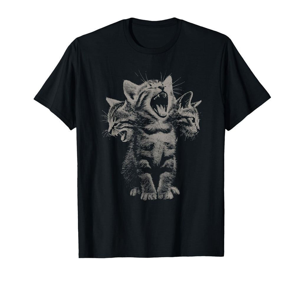 3 Headed Cat Funny Grunge Y2K 90S T-Shirt - Novelty Apparel Men Women - T-Shirt, Sweatshirt, Hoodie
