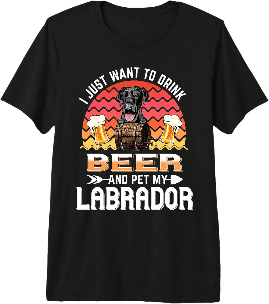 Drink Beer Pet My Labrador Retriever Dog Lover - Adult & Kids T-Shirts, Sweatshirts & Hoodies apparel design preview 1