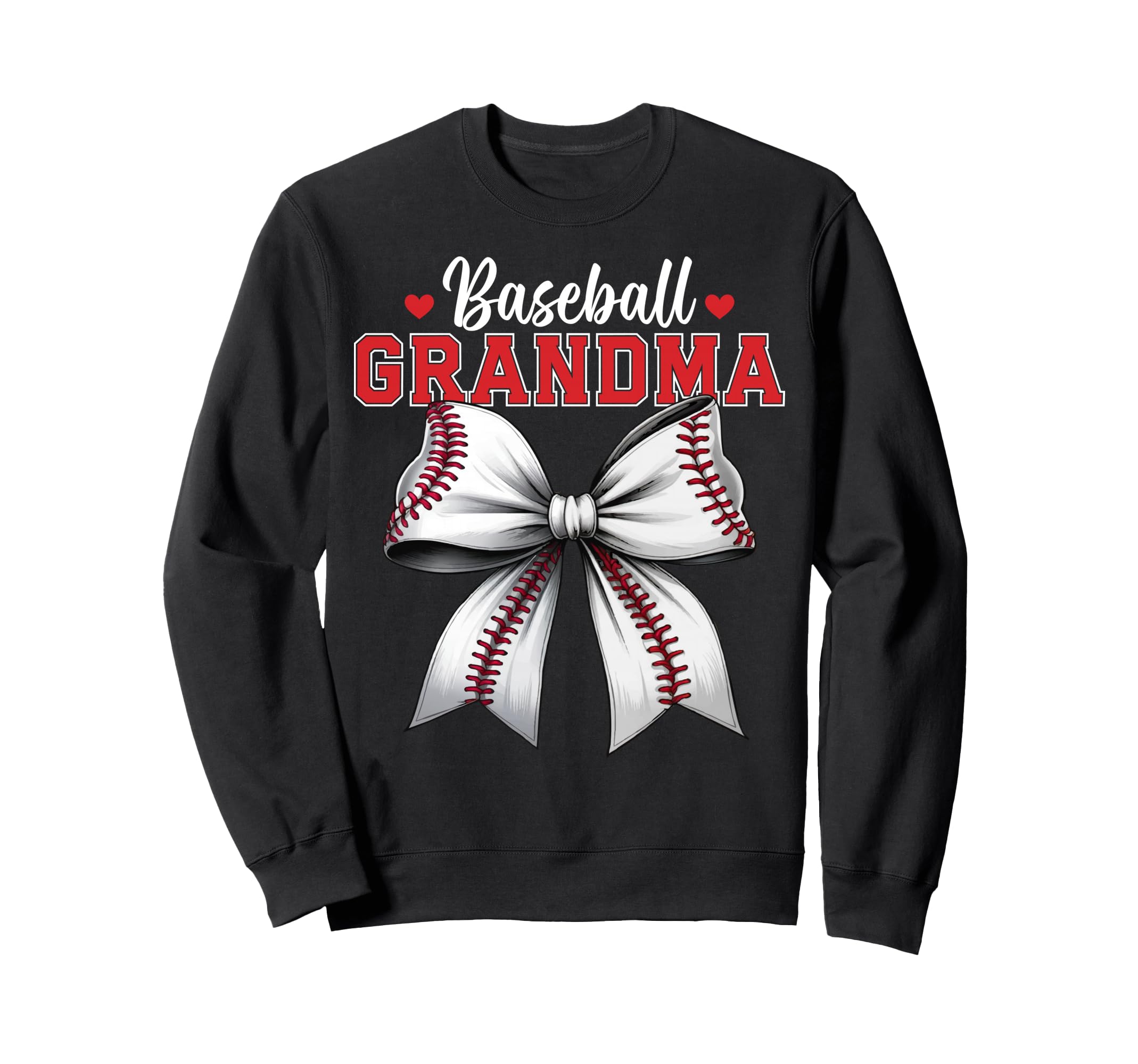Baseball Grandma Coquette Ribbon Bow Sweatshirt - Unique Graphic Unisex - T-Shirt, Sweatshirt, Hoodie