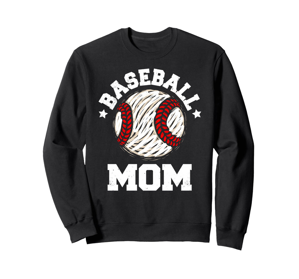 Baseball Mom Distressed Funny Sweatshirt - Streetwear Style for Adults - T-Shirt, Sweatshirt, Hoodie