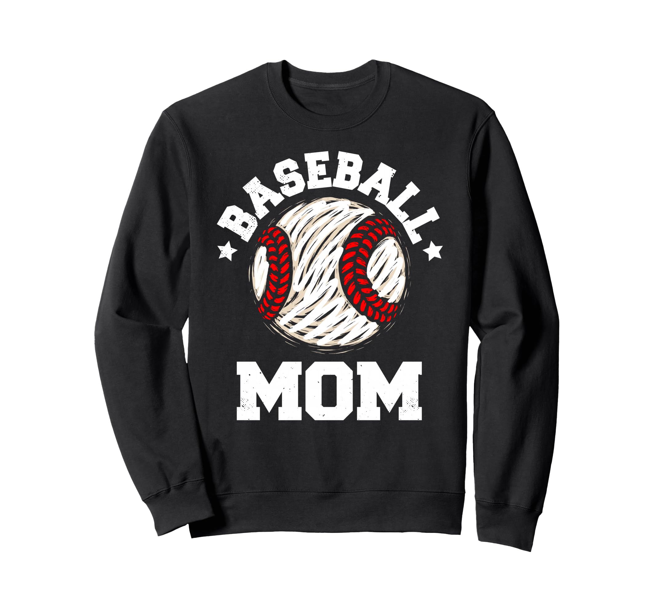 Baseball Mom Distressed Funny Sweatshirt - Streetwear Style for Adults - T-Shirt, Sweatshirt, Hoodie