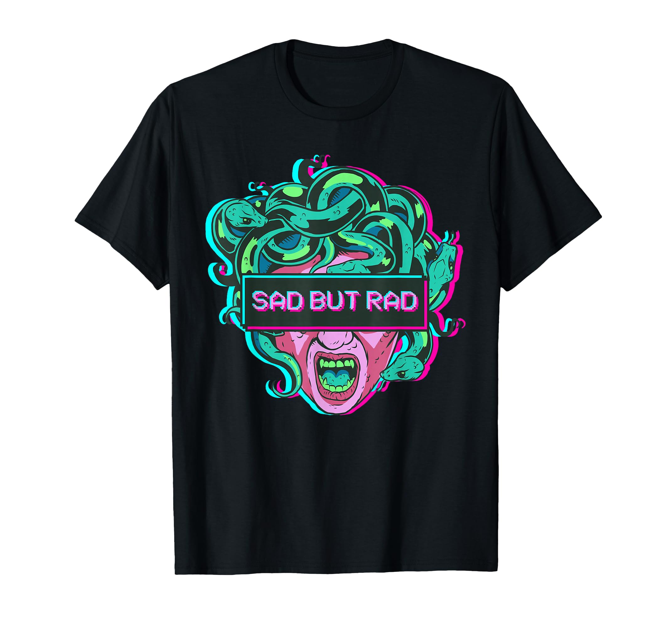 Sad But Rad Medusa Statue Vaporwave T-Shirt - Casual Everyday Wear Unisex - T-Shirt, Sweatshirt, Hoodie