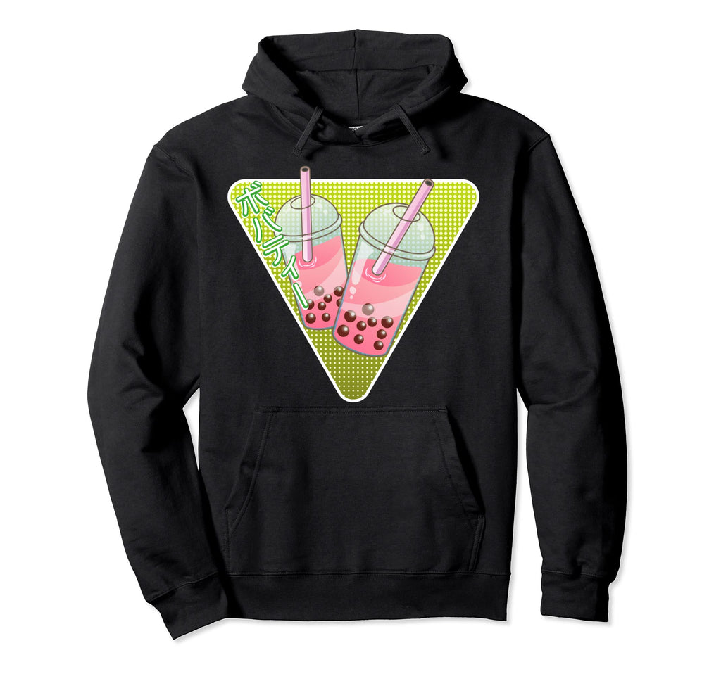 Vaporwave Aesthetic Strawberry Boba Tea Hoodie - Unique Graphic Men Women - T-Shirt, Sweatshirt, Hoodie