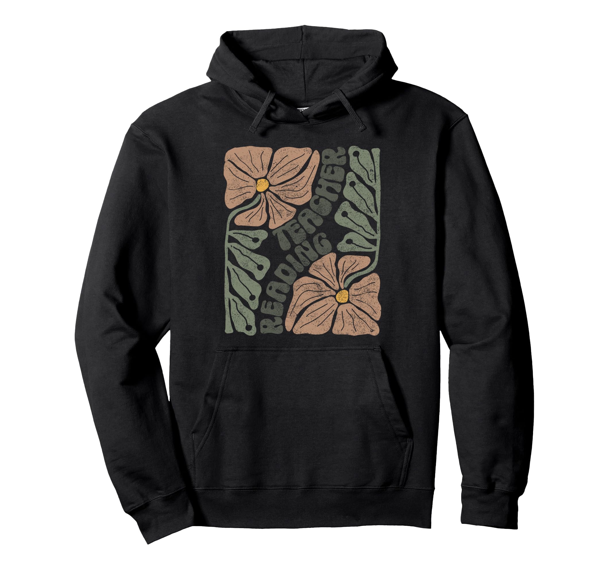 Boho Floral Reading Teacher Reading Hoodie - Unique Graphic Unisex - T-Shirt, Sweatshirt, Hoodie