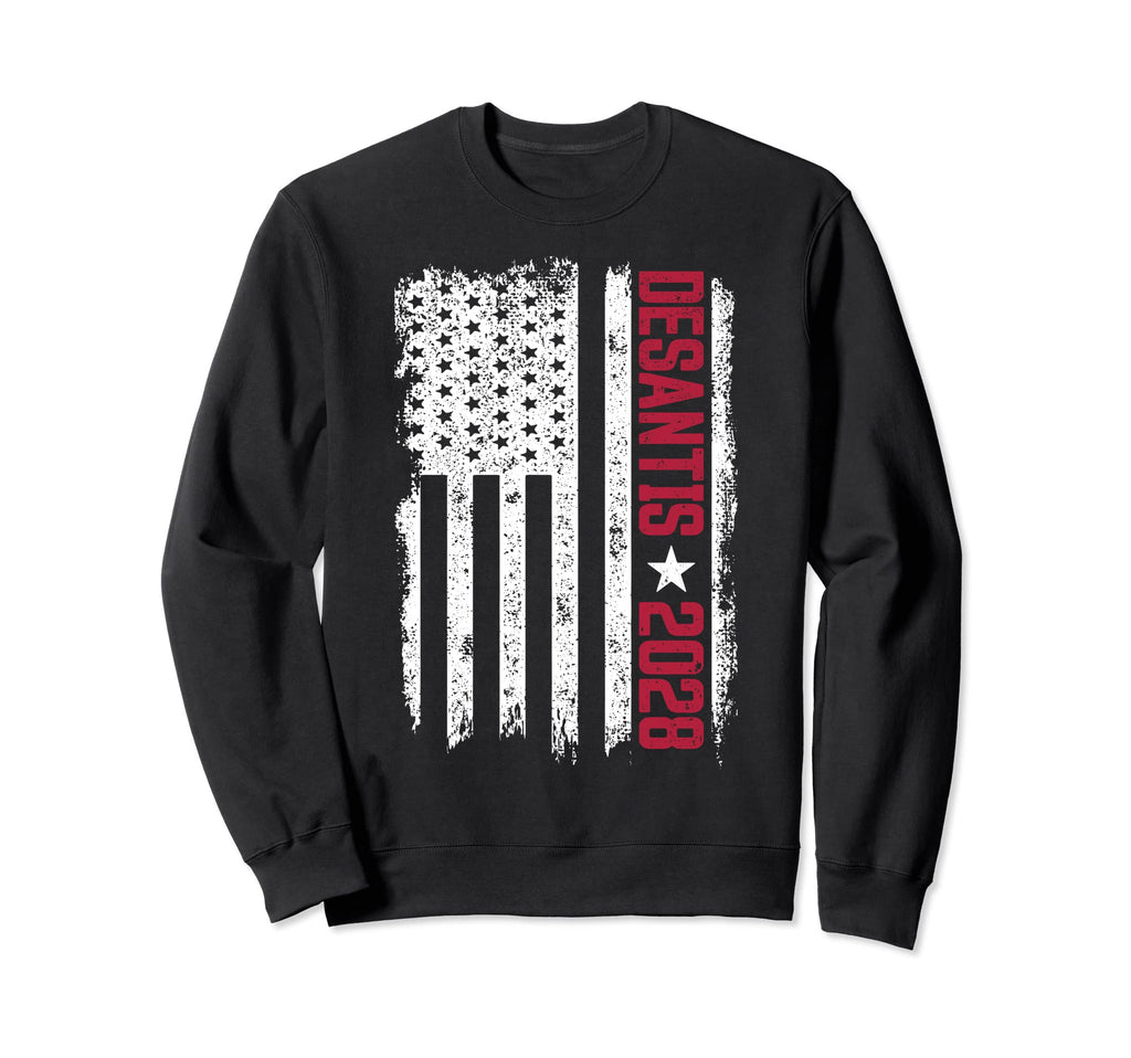 Desantis 2028 American Flag Sweatshirt - Minimalist Print Men Women - T-Shirt, Sweatshirt, Hoodie