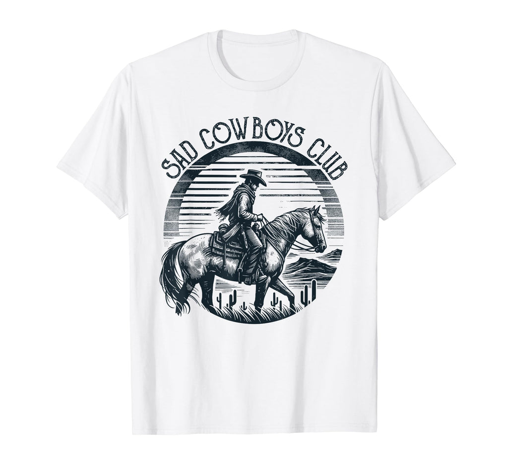 Sad Cowboys Club Sad Country Music T-Shirt - Minimalist Print Men Women - T-Shirt, Sweatshirt, Hoodie