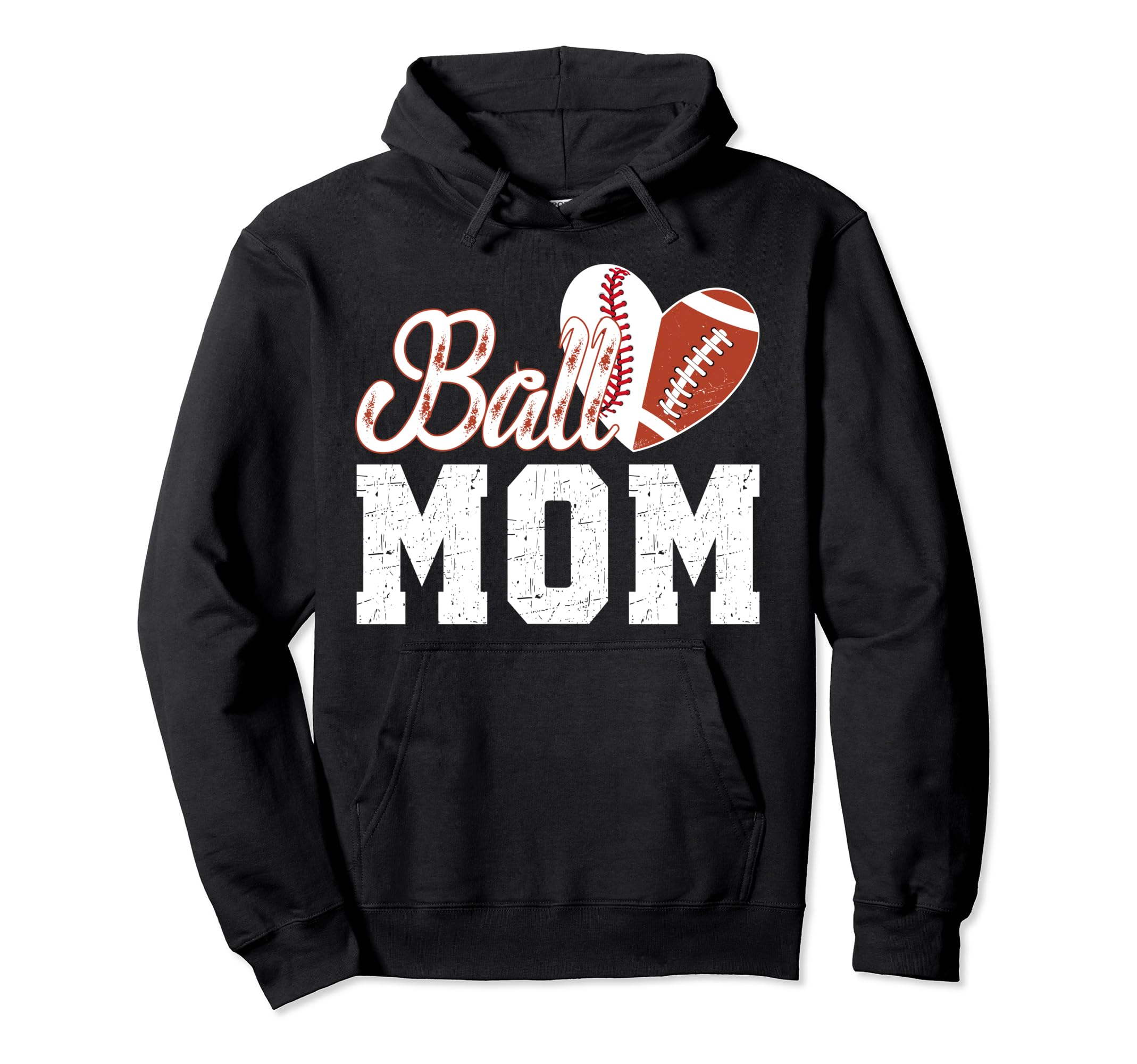 Ball Mom Baseball Football Mom Football Hoodie - Trendy Graphic Men Women - T-Shirt, Sweatshirt, Hoodie