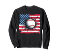 Baseball Usa Flag Patriotic Fourth Sweatshirt - Custom Art Print Men Women - T-Shirt, Sweatshirt, Hoodie