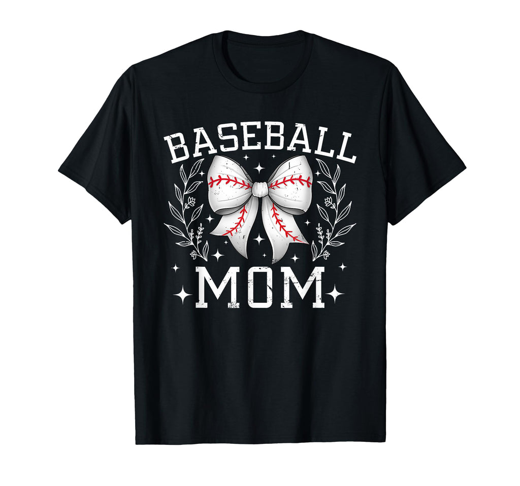 Coquette Bow Baseball Mom Game Day T-Shirt - Fun Novelty Design for Adults - T-Shirt, Sweatshirt, Hoodie