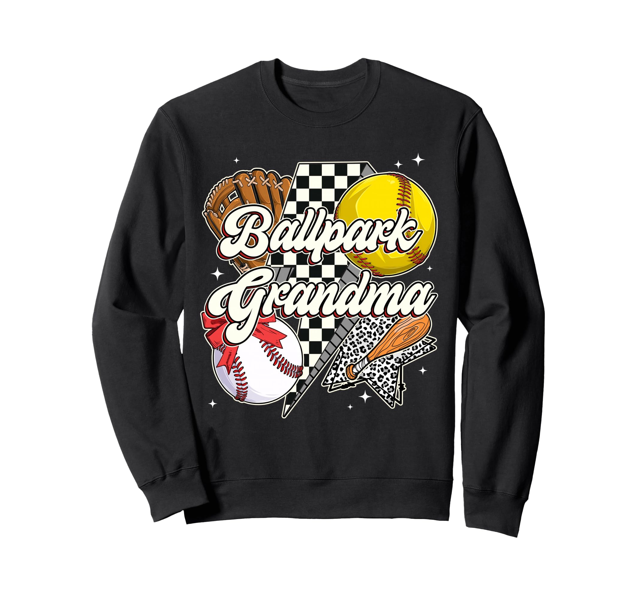 Ballpark Grandma Tball Baseball Sweatshirt - Novelty Apparel Unisex - T-Shirt, Sweatshirt, Hoodie