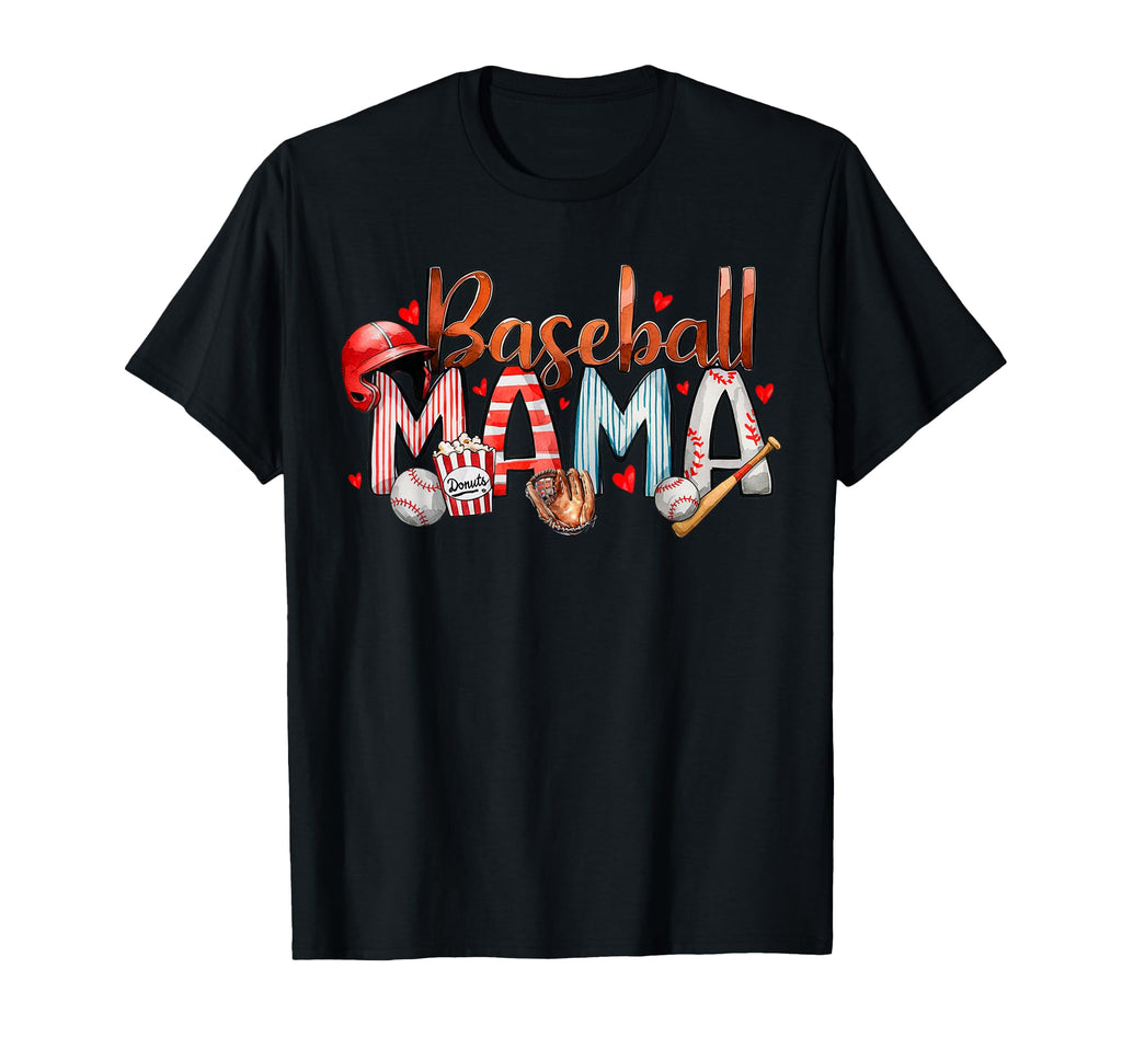 Baseball Mama Heart Baseball Glove T-Shirt - Aesthetic Graphic Men Women - T-Shirt, Sweatshirt, Hoodie