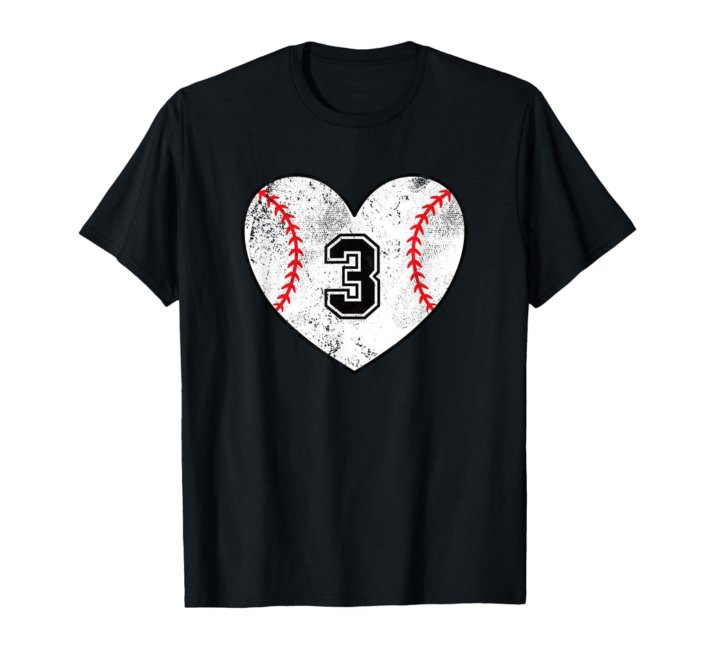 Baseball Heart Player 3 Baseball Mom T-Shirt - Novelty Apparel Men Women - T-Shirt, Sweatshirt, Hoodie