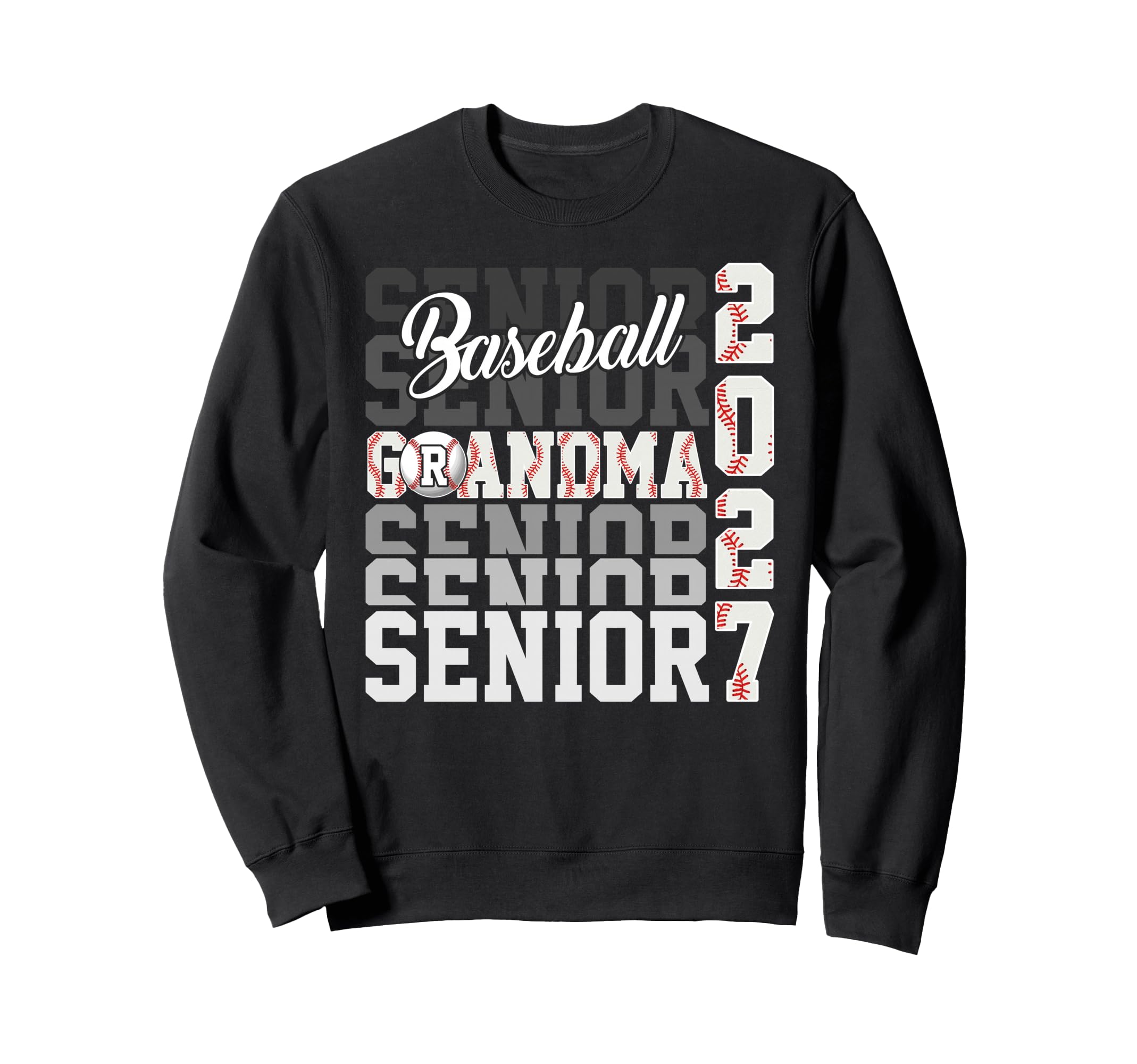 Senior 2027 Baseball Grandma Proud Sweatshirt - Minimalist Print Men Women - T-Shirt, Sweatshirt, Hoodie