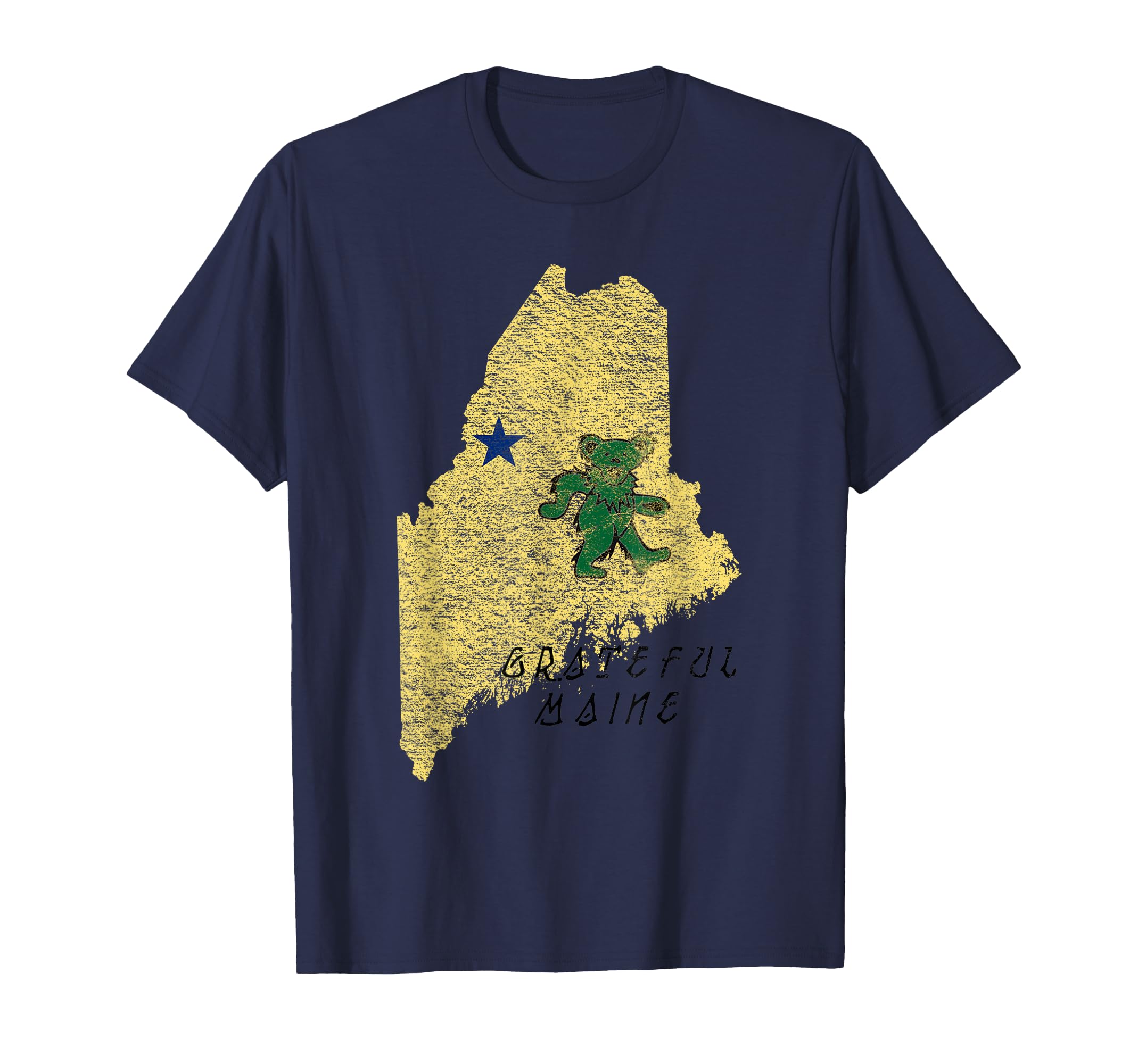 Grateful Maine Distressed Original Maine T-Shirt - Novelty Apparel Unisex - T-Shirt, Sweatshirt, Hoodie
