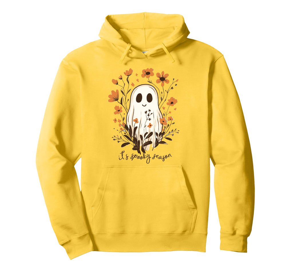 Ghost Spooky Season Floral Boho Hoodie - Custom Art Print Unisex - T-Shirt, Sweatshirt, Hoodie