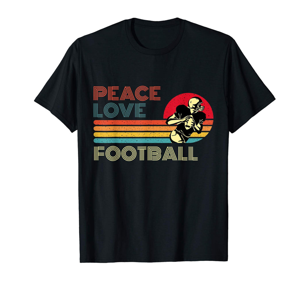 Peace Love Football Striped T-Shirt - Casual Everyday Wear Men Women - T-Shirt, Sweatshirt, Hoodie