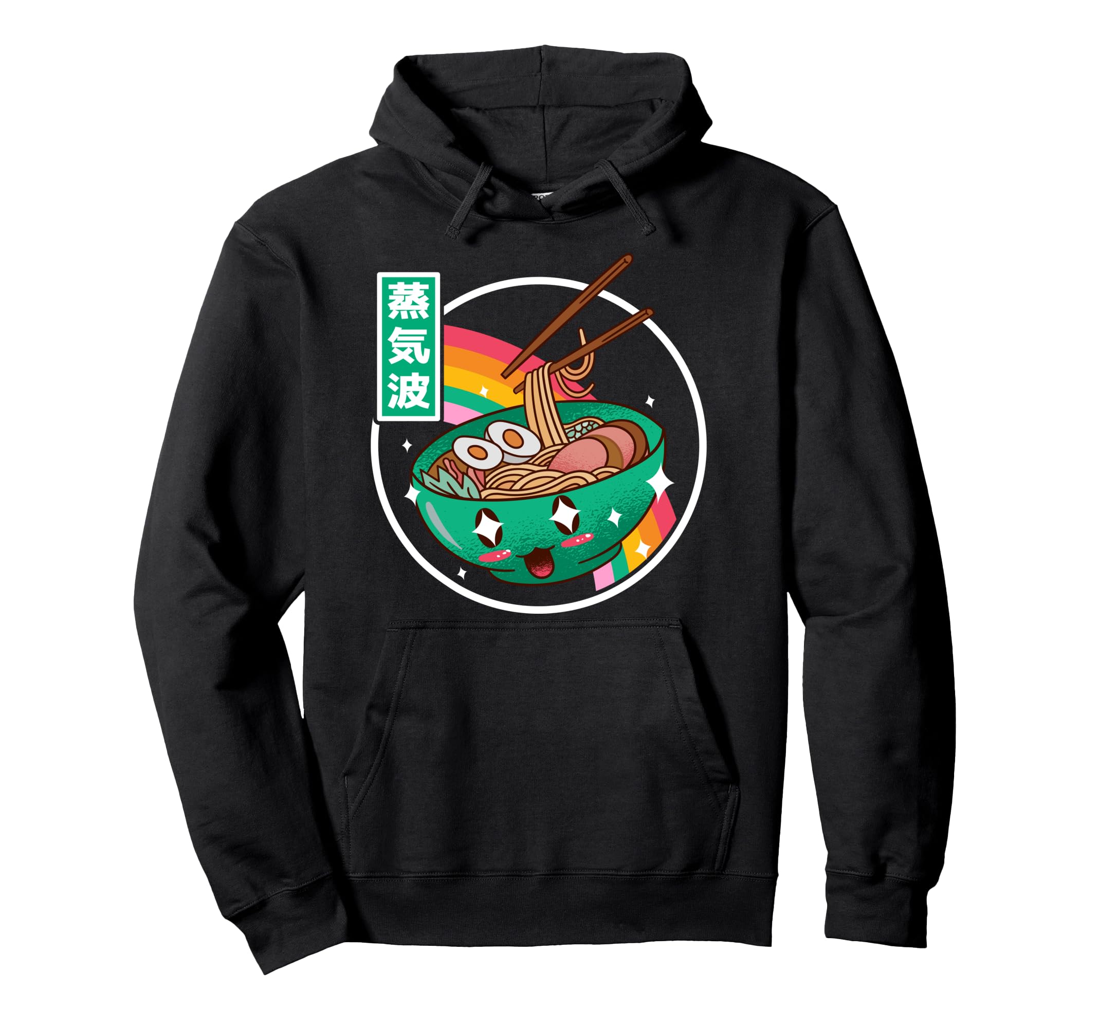 Happy Ramen Bowl Rainbow Japan Otaku Hoodie - Aesthetic Graphic Men Women - T-Shirt, Sweatshirt, Hoodie