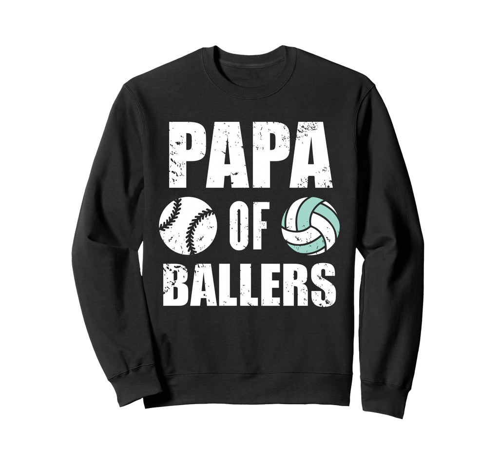 Papa Ballers Funny Baseball Sweatshirt - Minimalist Print for Adults - T-Shirt, Sweatshirt, Hoodie
