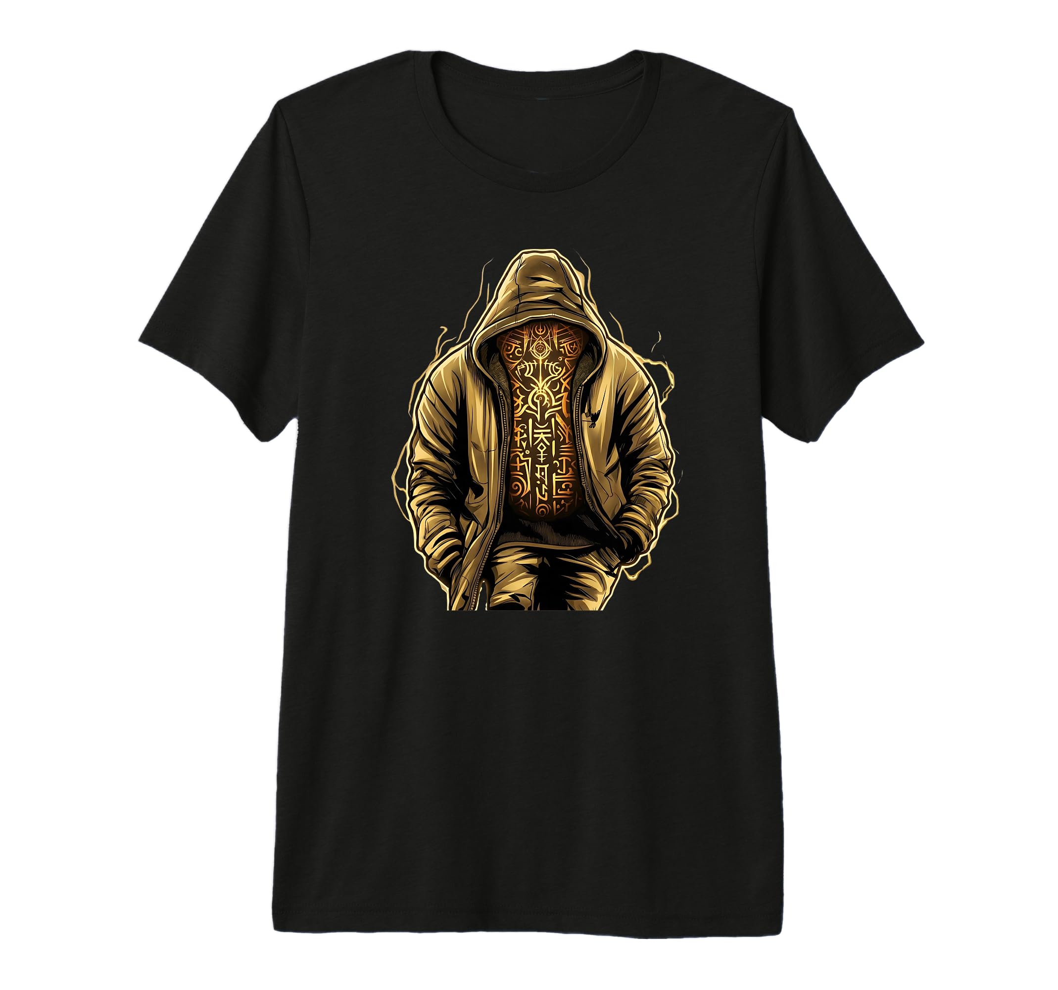 Hip Hop Golden Runes Tri Blend Hoodie - Novelty Apparel for Adults - T-Shirt, Sweatshirt, Hoodie
