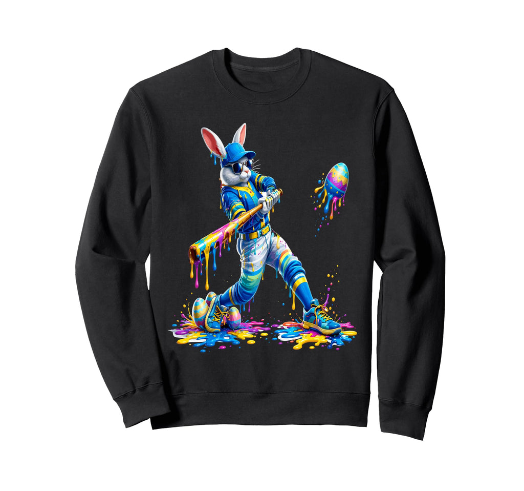 Easter Baseball Bunny Batter Eggs Sweatshirt - Novelty Apparel for Adults - T-Shirt, Sweatshirt, Hoodie