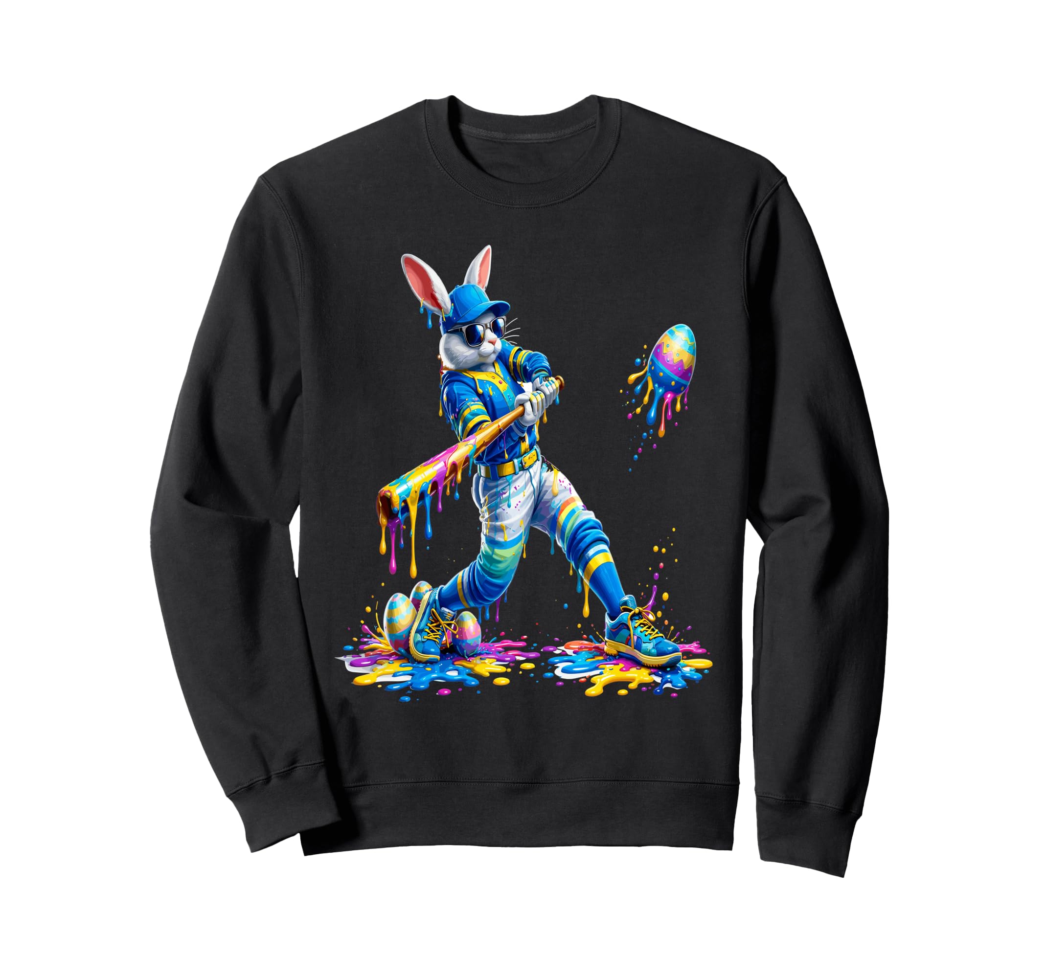 Easter Baseball Bunny Batter Eggs Sweatshirt - Novelty Apparel for Adults - T-Shirt, Sweatshirt, Hoodie