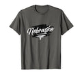 Nebraska Script Simple Distressed T-Shirt - Streetwear Style for Adults - T-Shirt, Sweatshirt, Hoodie