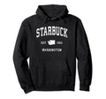 Starbuck Washington Wa Athletic Sports Hoodie - Graphic Print for Adults - T-Shirt, Sweatshirt, Hoodie