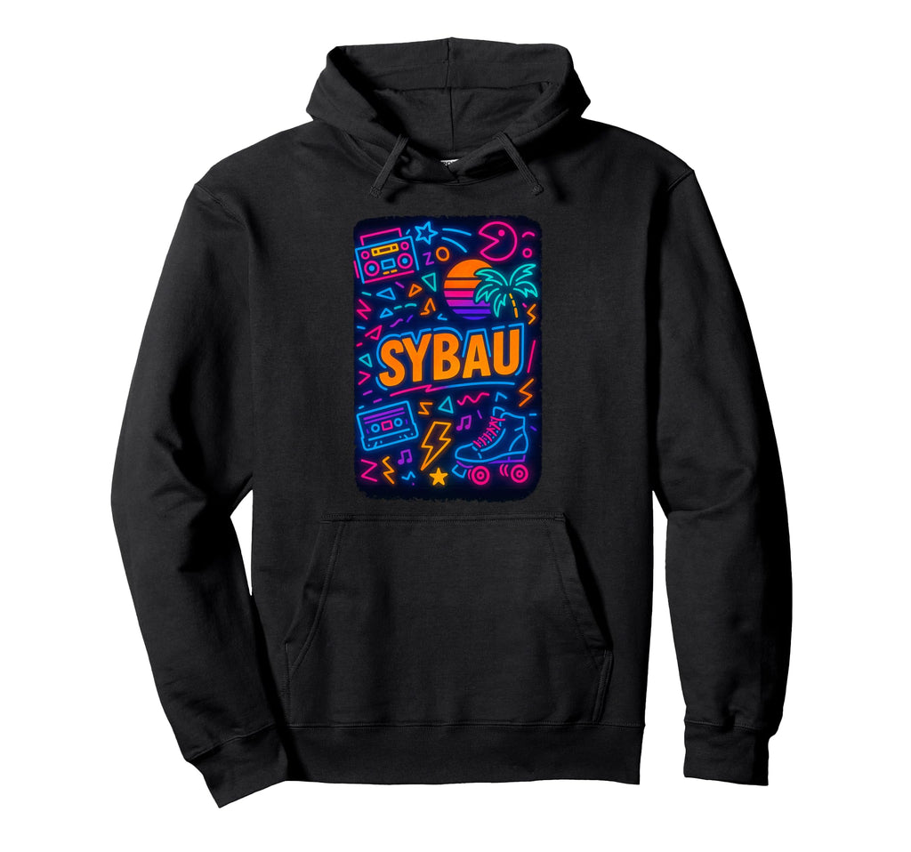 Sybau 80S Aesthetic Vaporwave Ironic Hoodie - Unique Graphic for Adults - T-Shirt, Sweatshirt, Hoodie