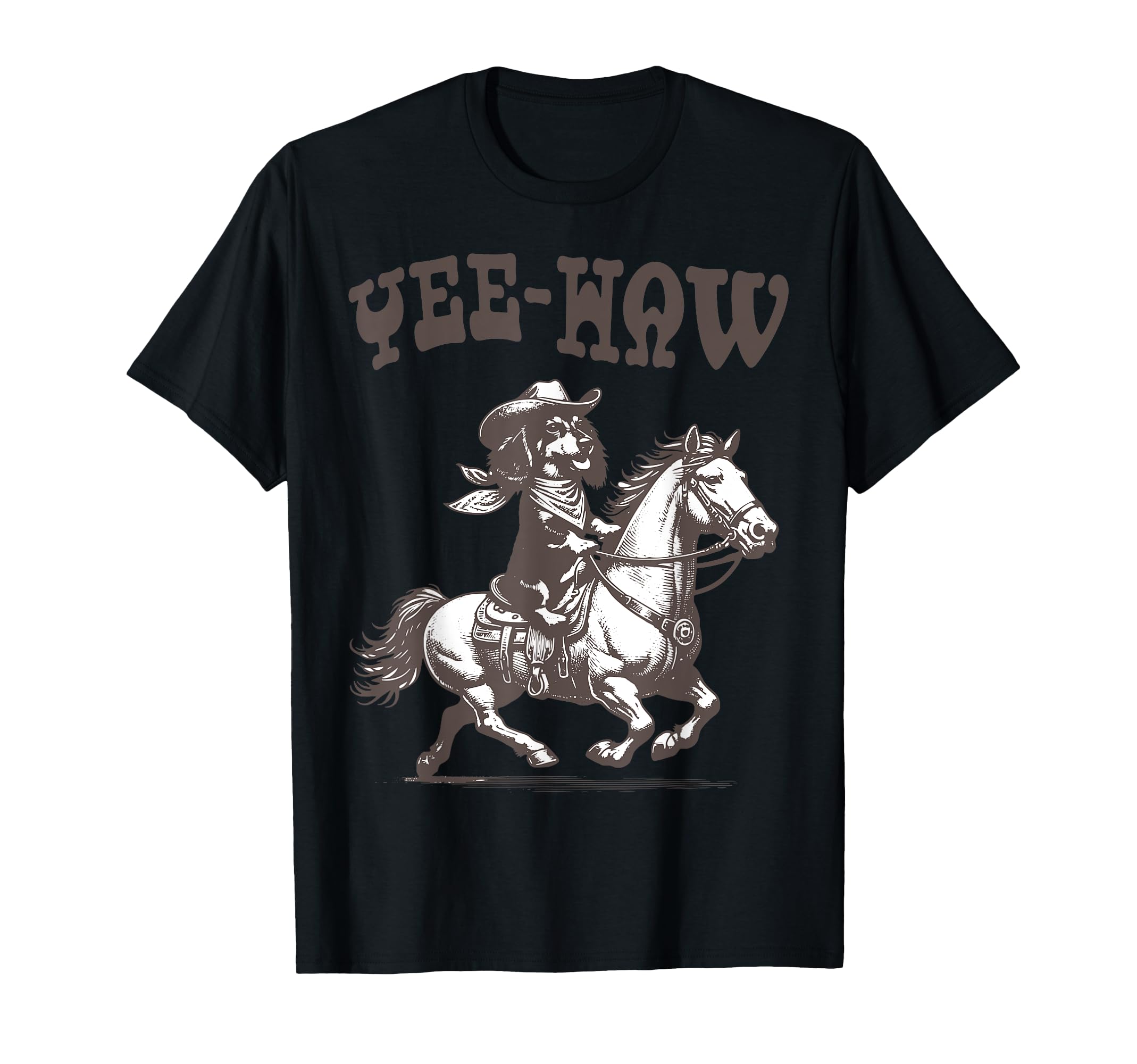 90S Cowboy Dachshund Riding Horse T-Shirt - Novelty Apparel Men Women - T-Shirt, Sweatshirt, Hoodie