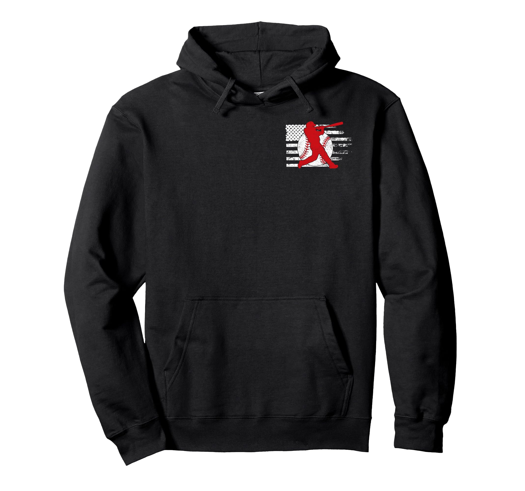 2 Sided Baseball Dad American Flag Hoodie - Aesthetic Graphic Men Women - T-Shirt, Sweatshirt, Hoodie