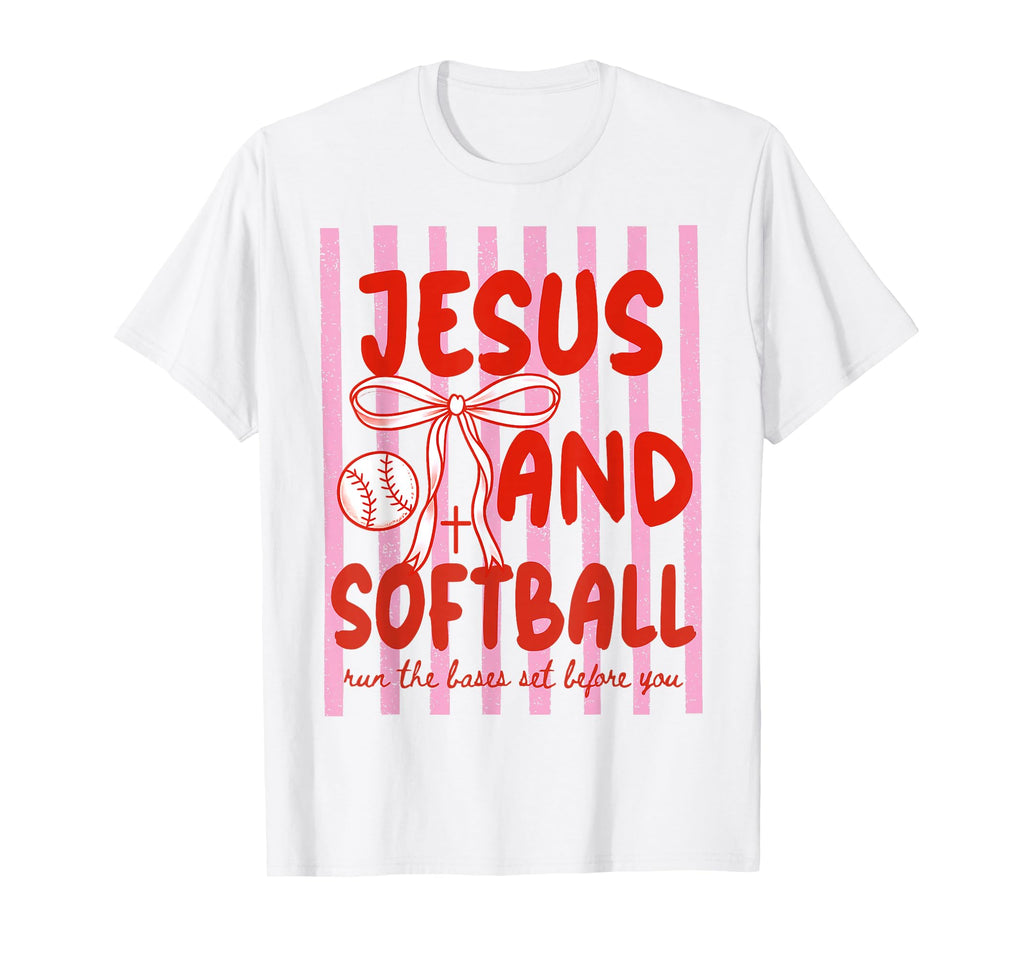 Jesus And Softball Coquette Game Day T-Shirt - Graphic Print Unisex - T-Shirt, Sweatshirt, Hoodie