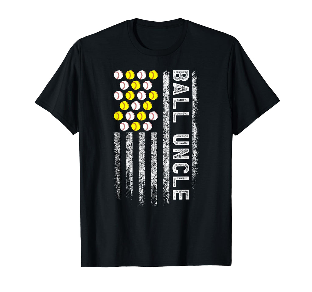Ball Uncle Us Flag Baseball Softball T-Shirt - Minimalist Print for Adults - T-Shirt, Sweatshirt, Hoodie