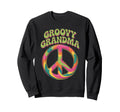 Groovy Grandma Rainbow Peace Sign Sweatshirt - Unique Graphic Men Women - T-Shirt, Sweatshirt, Hoodie