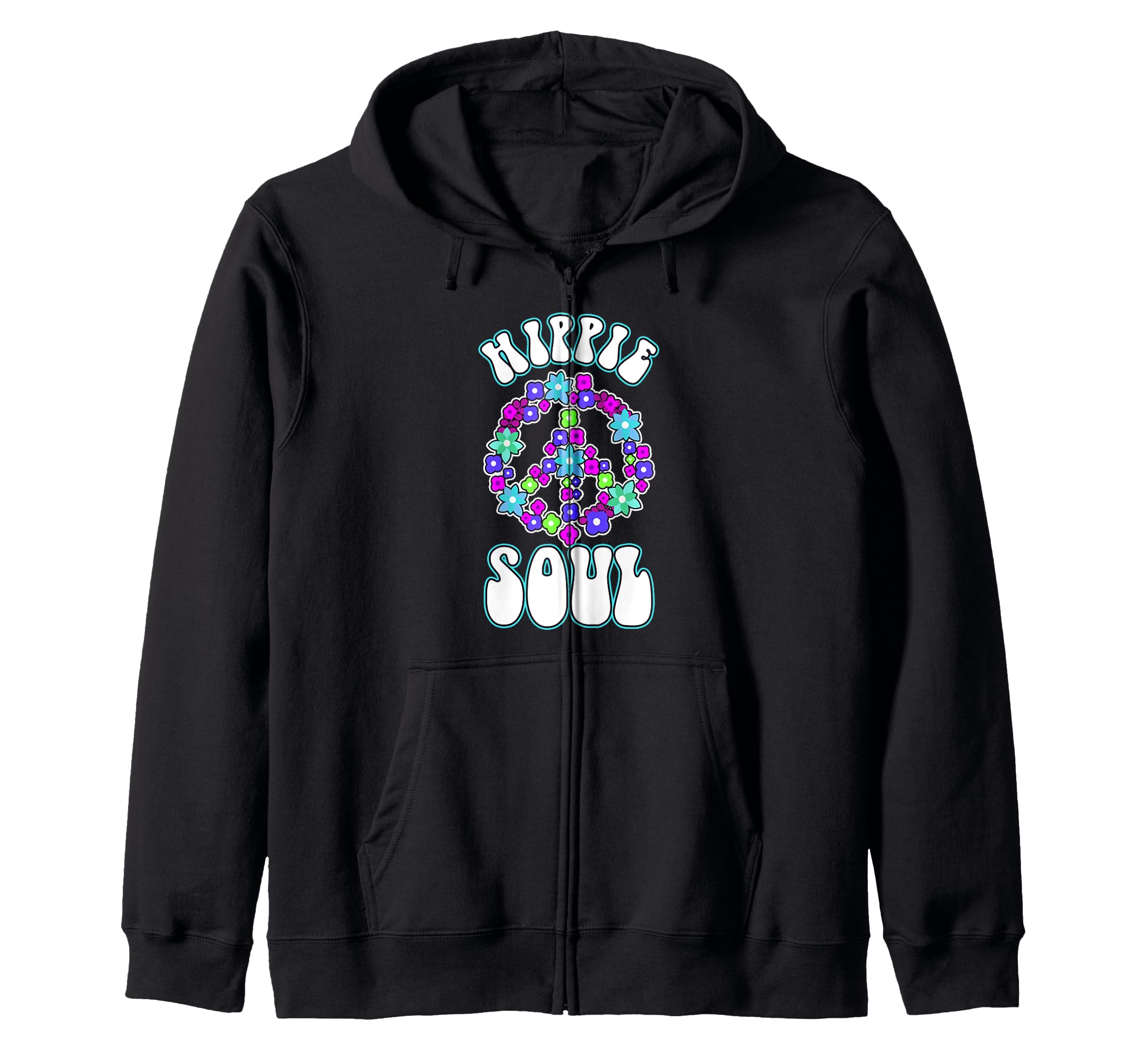 Groovy Hippie Music Peace Love 70S Flower Hoodie - Graphic Print Men Women - T-Shirt, Sweatshirt, Hoodie