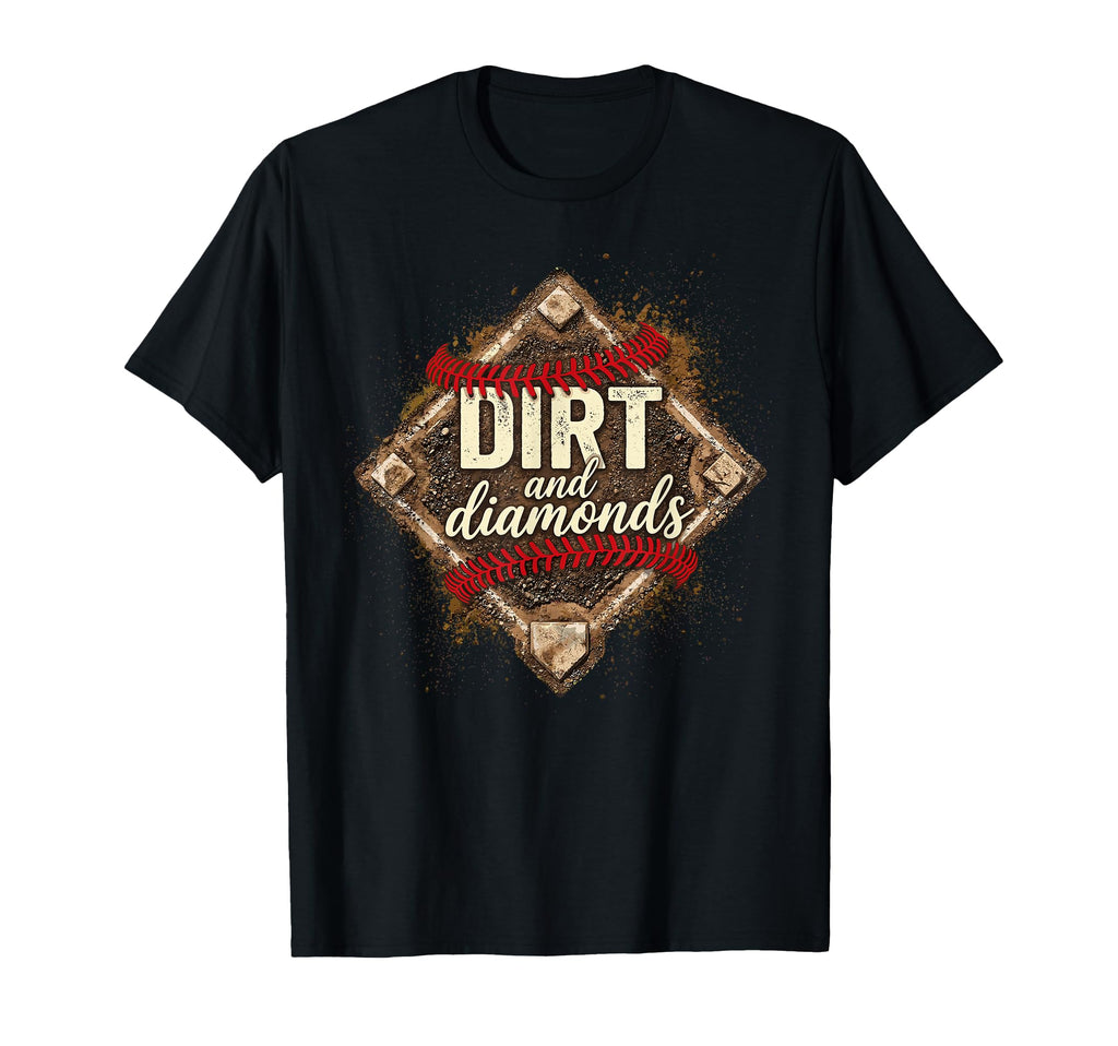 Softball Dirt And Diamonds Mom Grandma T-Shirt - Trendy Graphic Men Women - T-Shirt, Sweatshirt, Hoodie