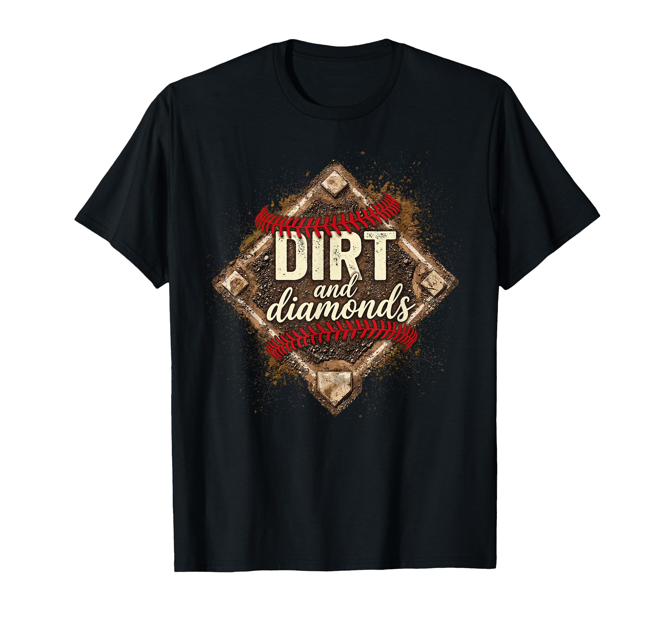 Softball Dirt And Diamonds Mom Grandma T-Shirt - Trendy Graphic Men Women - T-Shirt, Sweatshirt, Hoodie