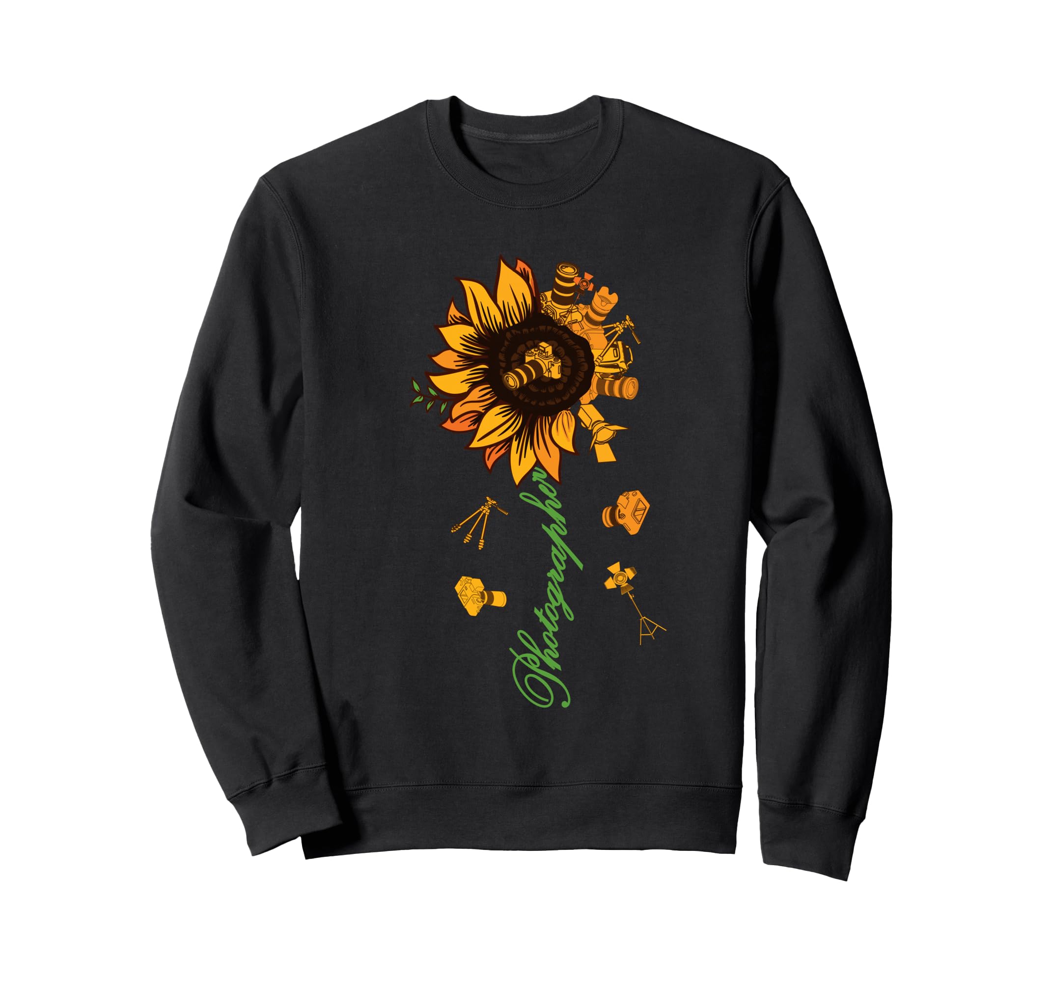 Funny Sunflower Photographer Camera Sweatshirt - Streetwear Style Unisex - T-Shirt, Sweatshirt, Hoodie