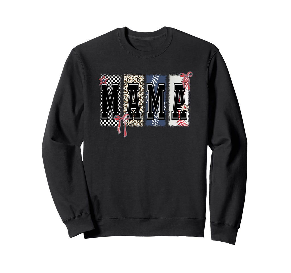 Coquette Baseball Mama Lepard Baseball Sweatshirt - Novelty Apparel Unisex - T-Shirt, Sweatshirt, Hoodie