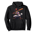 Puerto Rico Baseball Batter Coqui Boricua Hoodie - Graphic Print Unisex - T-Shirt, Sweatshirt, Hoodie