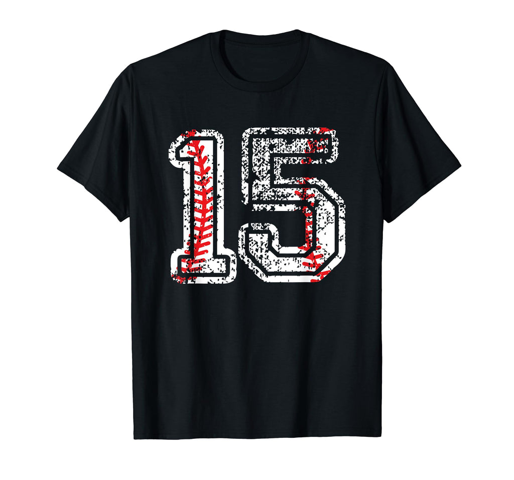 Number 15 Baseball Team Number Sports Mom T-Shirt - Graphic Print Unisex - T-Shirt, Sweatshirt, Hoodie